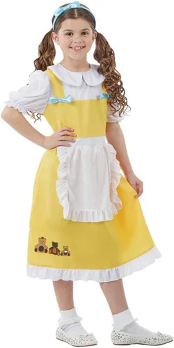 Vista 2 de fun shack Disfraz de Ricitos de Oro para Niñas, Vestido de Tres Osos