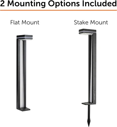 Vista 7 de Gama Sonic Sentry 92iP260082 - Lámpara solar para caminos para exteriores, aluminio fundido resistente, moderna pasarela vertical, blanco brillante