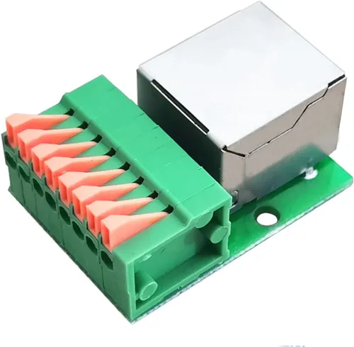 Vista 5 de Terminal de conexión Ethernet RJ45 de 2 piezas - RJ45 8P8C hembra a 8Pin adaptador Terminal Breakout, tipo de prensa rápida Conector de interfaz