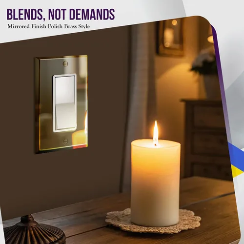 Vista 29 de ENERLITES Placa decorativa doble de metal para interruptor o receptáculo, placa de pared de acero inoxidable, resistente a la corrosión