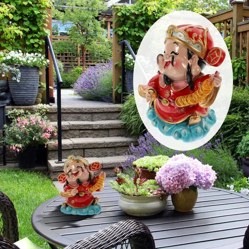 Vista 5 de BESPORTBLE CAI Shen - Estatua de Feng Shui, Dios de la riqueza, 2.5 x 3.5 pulgadas, adornos de resina de la suerte para sala de estar, dormitorio