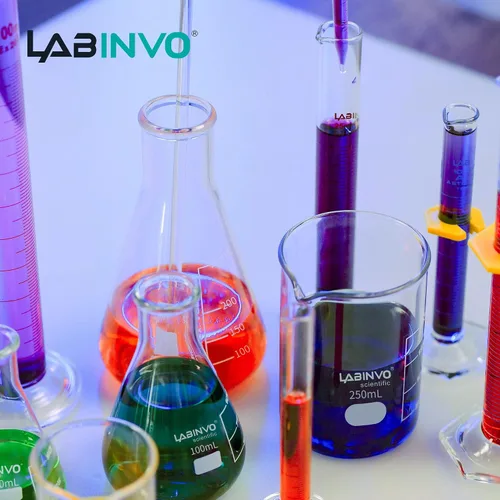 Vista 6 de Frasco Erlenmeyer de vidrio de 33.8 fl oz, frasco cónico graduado de boca estrecha con punto de marcado, juego de 3 frasco de vidrio de borosilicato