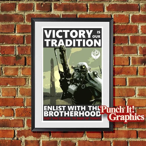 Vista 2 de Propaganda Original de la Hermandad del Acero - Impresión Artística 11x17