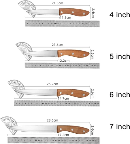 Vista 2 de Cuchillo de pelar para fruta y vegetales, cuchillo de cocina para cortar carne y rebanar, hoja de acero inoxidable ultra afilada, mango ergonómico