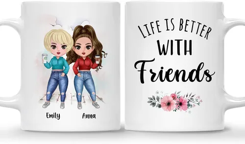 Vista 19 de Taza personalizada Gossby para amiga - Aparentemente somos problemas cuando estamos juntas - Regalo personalizado para amigas con nombres