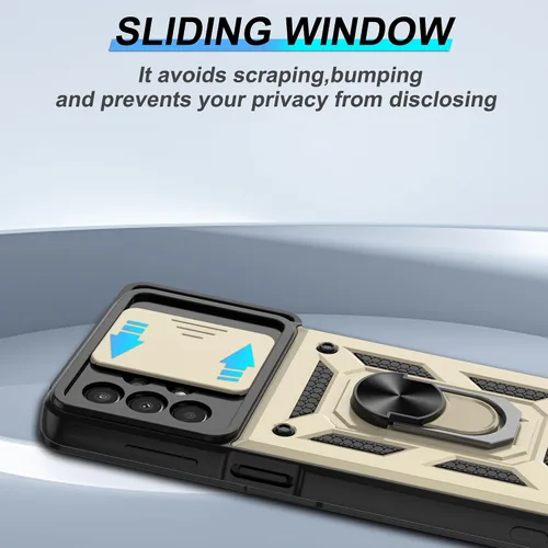 Vista 6 de Funda para Galaxy A13-4G, Samsung Galaxy A13 4G con protector de pantalla HD, resistente a prueba de golpes con soporte de rotación de 360°