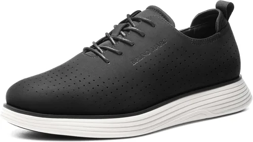 Vista 14 de Bruno Marc - Tenis de vestir MaxFlex de moda para hombre, zapatos casuales clásicos Oxfords Negro
