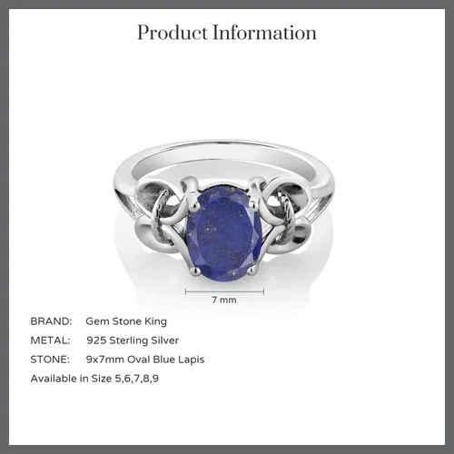Vista 129 de Gem Stone King Anillo de compromiso ovalado con piedra natal para mujer, plata de ley 925, ovalado de 0.354 x 0.276 in, anillo de compromiso
