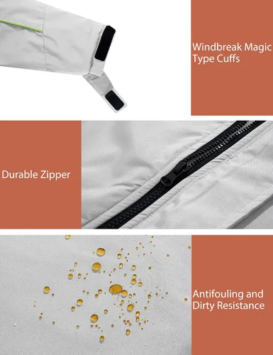 Vista 6 de ZSHOW Chaqueta de esquí impermeable para niño, abrigo de nieve con capucha, Nieve