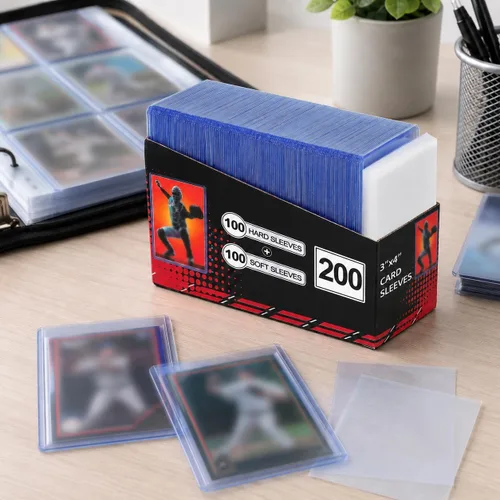 Vista 6 de 200 fundas para tarjetas de plástico duro, protectores de tarjetas de 3 x 4