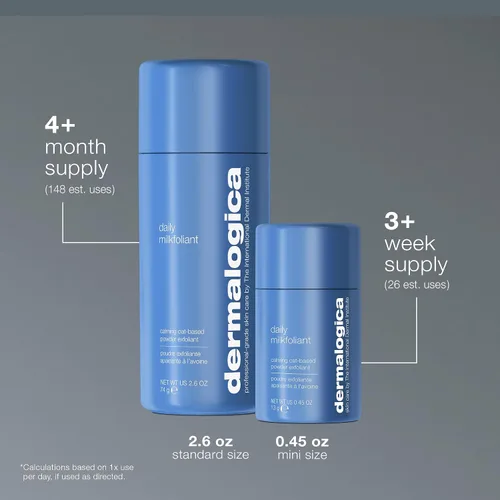 Vista 6 de Dermalogica Daily Milkfoliant, exfoliante facial, exfoliante en polvo con AHA y BHA, calmante, pule e hidrata la piel, a base de avena, producto