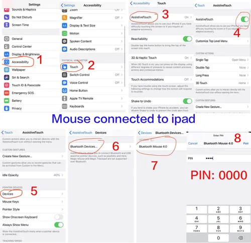 Vista 5 de PEIBO Mouse Inalámbrico Bluetooth para Laptop, Mac, MacBook, iPad, MacBook Air, MacBook Pro, PC, Computadora de Escritorio, Windows, Chromebook