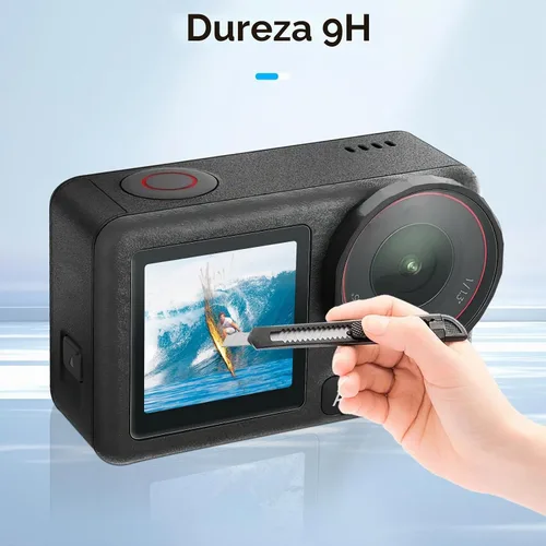 Vista 4 de AMAZEAR Action5 Pro - Protector de pantalla de lente para DJI Osmo Action 5 Pro (2 juegos), protector de vidrio templado, pantalla OLED, Ultra HD