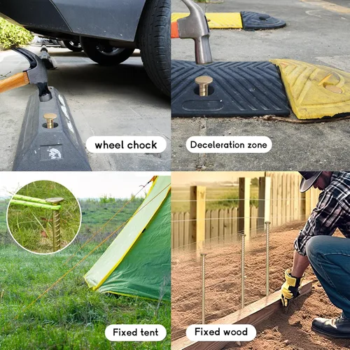 Vista 6 de Estacas de Varilla Corrugada de 16 Pulgadas – Anclajes de Suelo de Acero Galvanizado de 1/2 Pulgada de Diámetro - Estaca de Jardín de Soporte