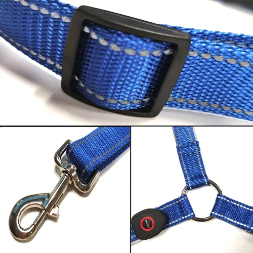 Vista 3 de SSZYace Adjustable LED Horse Breastplate Collar, Nylon LED Night Flashing Light Bar Harness Tack