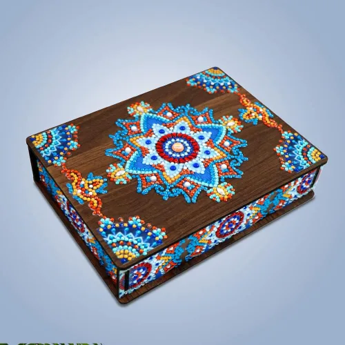 Vista 9 de Awakingdemi Caja de almacenamiento de joyas de pintura de diamantes para bricolaje MH04