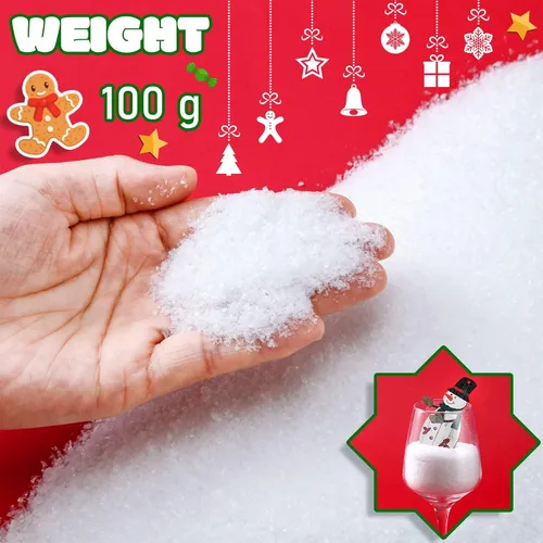 Vista 2 de Syhood - Nieve falsa de Navidad para manualidades, nieve falsa con purpurina, nieve falsa en polvo artificial para decoración de pueblo, decoración