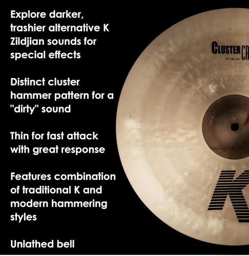 Vista 4 de Zildjian K0931 16" K Zildjian Cluster Crash