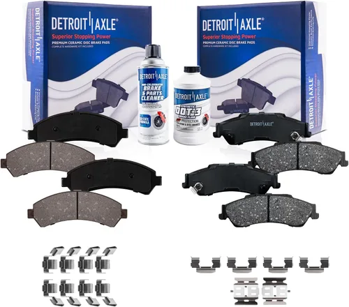 Vista 5 de Detroit Axle – Pinza de freno del lado del pasajero trasero + pastillas de freno de reemplazo para Silverado Sierra 1500 Tahoe Yukon Astro Deville
