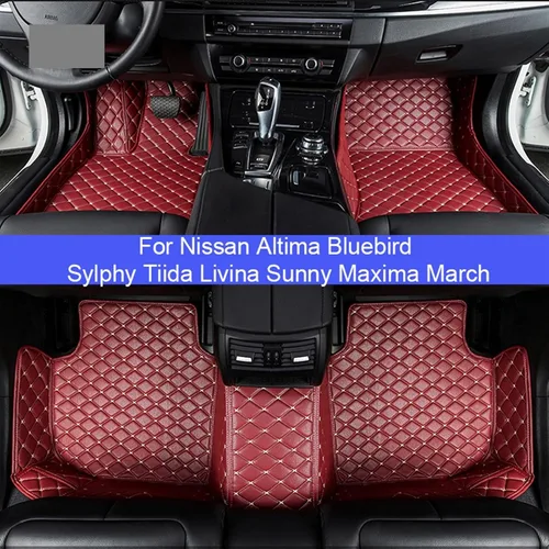 Vista 6 de Tapete de coche personalizado para Nissans, Altima, Bluebird, Sylphy Tiida, Livina, Sunny March, accesorios para pies, alfombras (color : 1)
