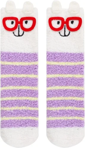 Vista 3 de Calcetines mullidos para hombre, unisex, lindos animales, acogedores, divertidos, esponjosos, cálidos, de invierno, de felpa, para dormir, regalos