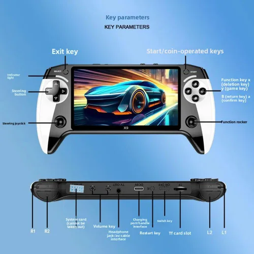 Vista 8 de X9 Retro Handheld Game Console-Handheld Game Console with HD 5.5-inch IPS Screen Classic Video Games Supports TV Connection,10+ Emulators & 5-Hour