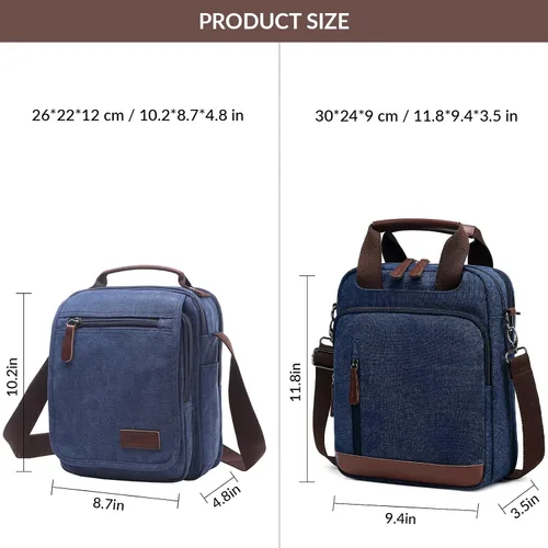 Vista 2 de mygreen Pequeño bolso cruzado de lona para el hombro, bolso de mensajero, bolso de trabajo