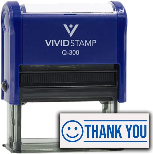 Vista 14 de Sello de goma autoentintado Thank You (Smiley Face) (tinta negra) - Q-200