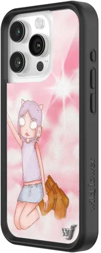 Vista 2 de Wildflower - Fundas compatibles con Apple iPhone 15 Pro Protector de goma negro, certificado de prueba de caída de 4 pies, propiedad de mujeres