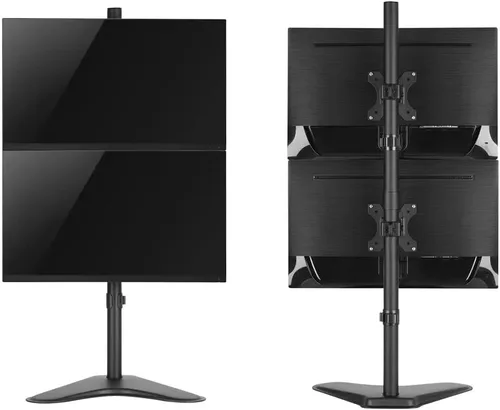 Vista 3 de Monoprice Soporte de montaje de escritorio doble inclinable ajustable para LCD LED (máximo 33 libras, 10 ~ 23 pulgadas) - Negro