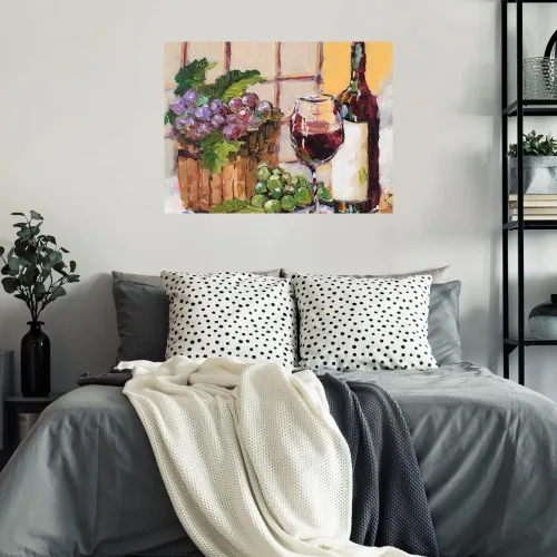 Vista 2 de Fine Art Canvas Lienzo decorativo clásico para pared, diseño de bodegones de la artista Jane Slivka para sala de estar, dormitorio, baño, cocina