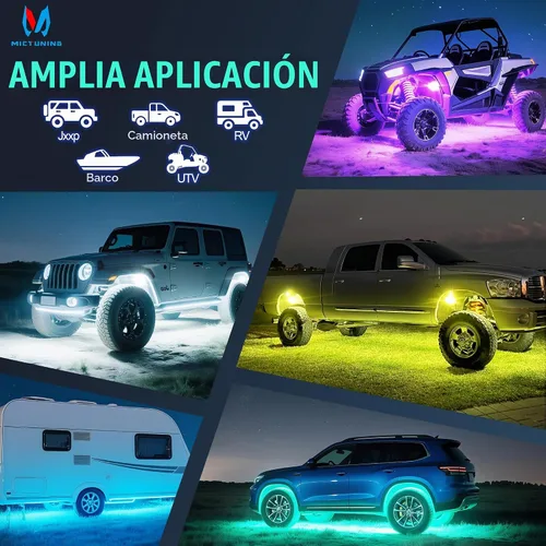 Vista 6 de MICTUNING C1 - Kit de luces de roca RGBW de 4 cápsulas para camión, ATV