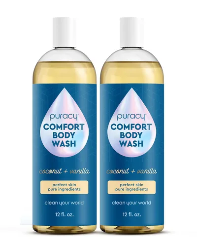 Vista 14 de Puracy Gel de baño, gel de baño natural, 98.6% de ingredientes vegetales puros, gel de ducha hidratante para mujeres, hombres y niños, jabón