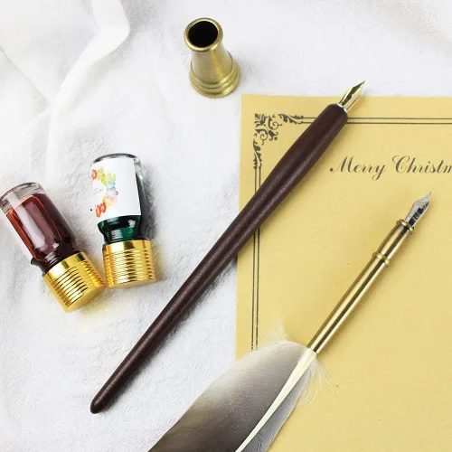 Vista 3 de GIFTS - Juego de bolígrafos de caligrafía, kit de 12 piezas, 5 puntas y 5 tintas, bolígrafo de escritura, juego de bolígrafos Anitque Dip
