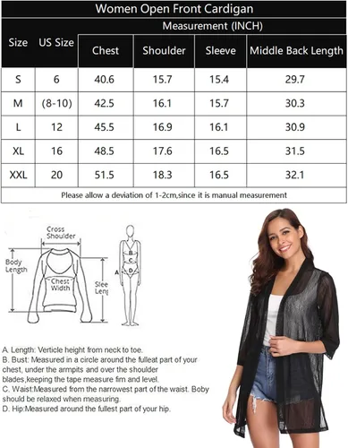 Vista 6 de iClosam Cárdigan tipo kimono casual con manga 34 para mujer