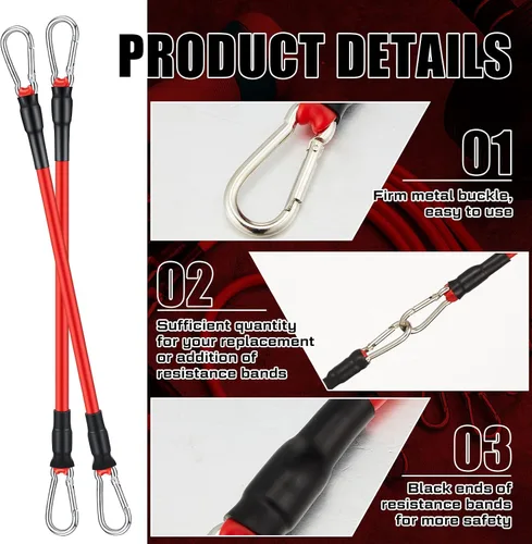 Vista 4 de Liliful 8 bandas de resistencia para entrenar bandas de ejercicio adicionales para equipo de entrenamiento de repuesto, correas elásticas
