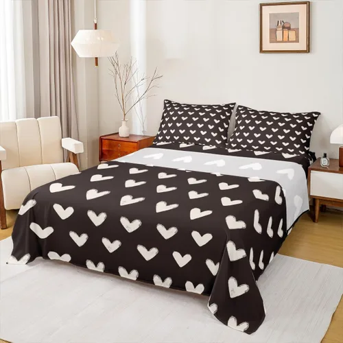 Vista 12 de Erosebridal Juego de sábanas con diseño de gato tamaño individual, sábana encimera Kawaii Garfield para niños y niñas, sábanas con huellas de patas