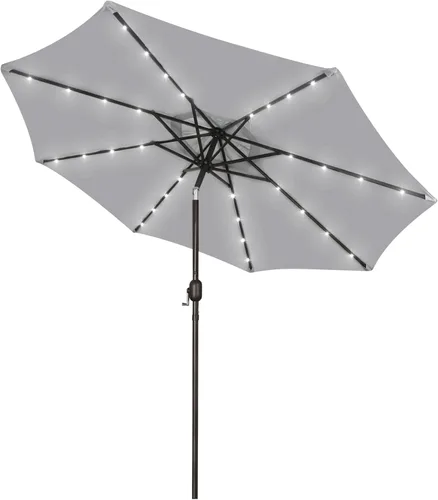 Vista 17 de Blissun Sombrilla solar de 9 pies, sombrilla de patio con 32 luces LED, sombrilla de mercado de mesa, sombrilla al aire libre para jardín, terraza