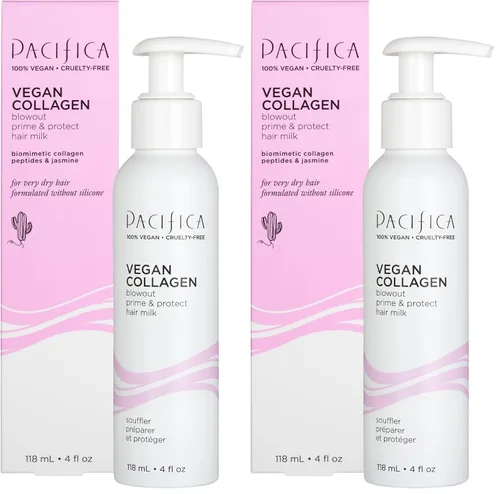 Vista 9 de Pacifica Spray de protección contra el calor para el cabello - Leche capilar de colágeno vegano y protección térmica - Spray seco para cabello