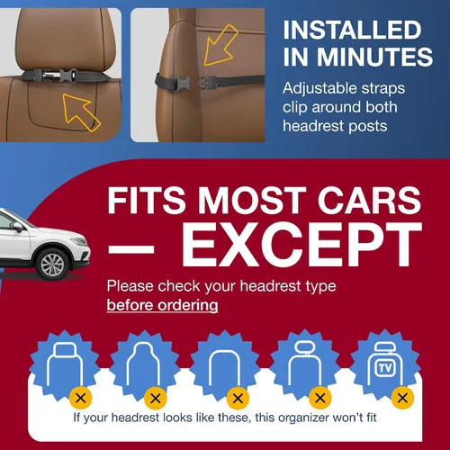 Vista 6 de Organizador de asiento trasero de automóvil con soporte para tableta (paquete de 2) – Organizador de almacenamiento de coche Oxford 600D actualizado