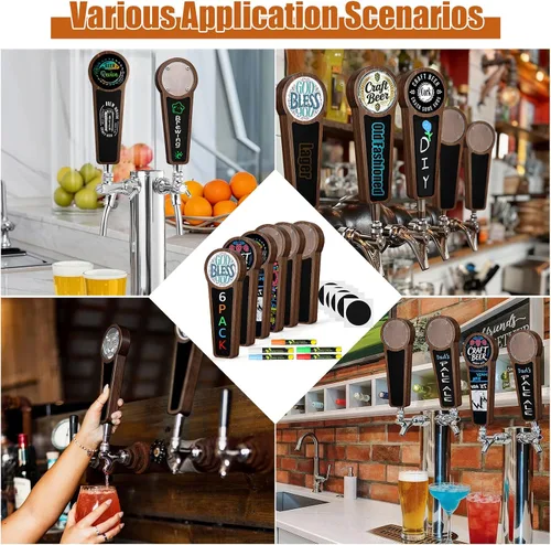Vista 9 de 6 manijas de grifo de cerveza de nuez, mango de barril de 3/8 pulgadas - 16 UNC rosca DIY mango de grifo de pizarra Kegerator manijas para grifo