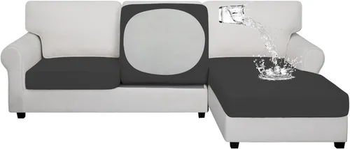 Vista 29 de Easy-Going Funda de cojín 100% impermeable para asiento de sofá, funda de cojín elástica de muebles, para niños, mascotas, cojín de sofá biplaza
