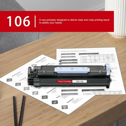 Vista 4 de Cartucho de tóner negro de alto rendimiento 106 CRG106 (paquete de 2) – Compatible con PINOS 106 0264B001AA Reemplazo de tóner para impresora Canon