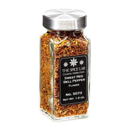 Vista 10 de The Spice Lab Pimiento verde - Copos de pimiento verde dulce deshidratado - Tarro francés - Condimento vegano kosher - Ideal para condimentos