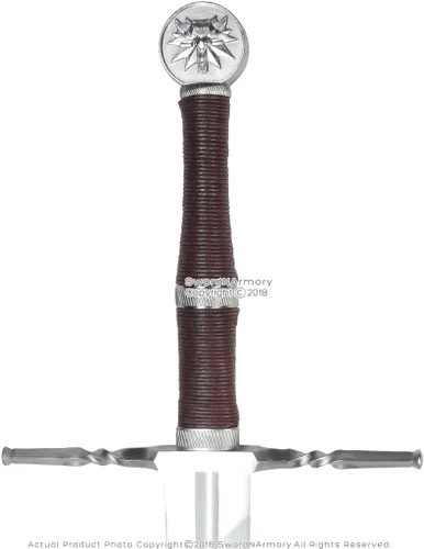Vista 4 de Versión limitada Geralt Silver Sword Monster Slayer Réplica con grabado Cosplay