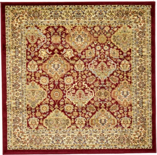 Vista 18 de Unique Loom - Colección Voyage - Alfombra redonda tradicional oriental, marrón, Polipropileno, verde claro/azul claro