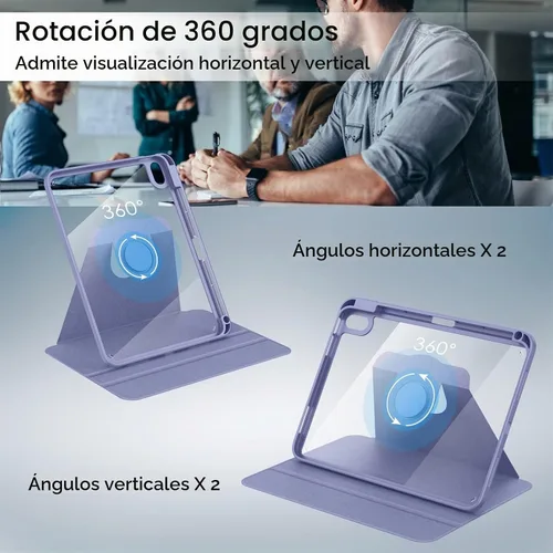 Vista 4 de Soke Funda giratoria para iPad (A16) de 11ª generación 2025, iPad de 10ª Lila Púrpura