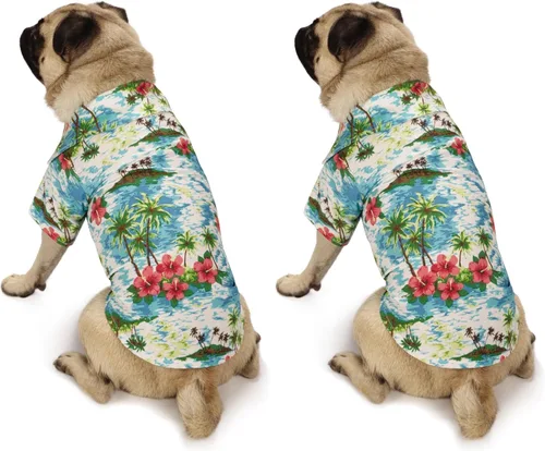 Vista 3 de Casual Canine Hawaiian Breeze - Camisa de campamento para perro, XXS, color negro