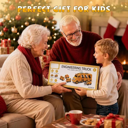 Vista 6 de 5 in 1 Construction Truck Toys for Toddlers 3-5, Carrier Transport Trucks