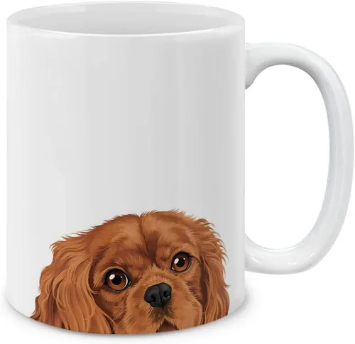 Vista 4 de MUGBREW Taza de cerámica con diseño de bichon frisé, taza para café o té, 325 ml